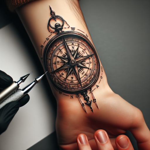 compass wrist tattoo