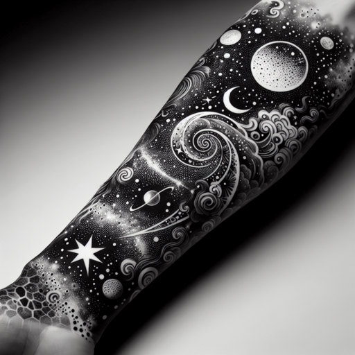15 Stunning Black and White Galaxy Tattoos: Inspiration and Ideas