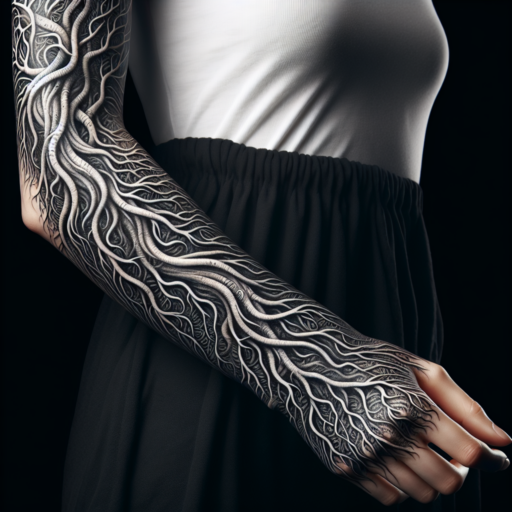 tatuajes de raíces en el brazo