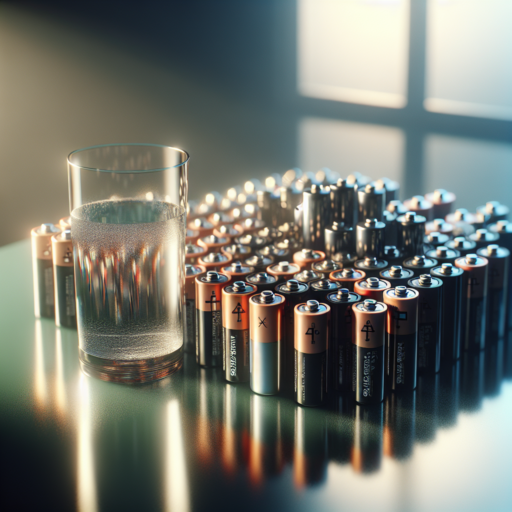 batteries on glass of water