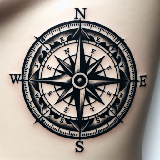 black compass tattoo