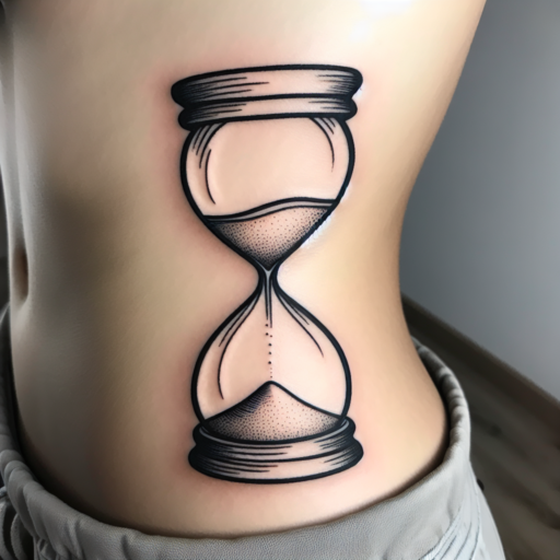 simple sand timer tattoo